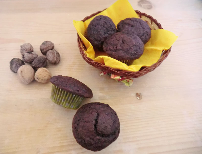muffin noci e cioccolato